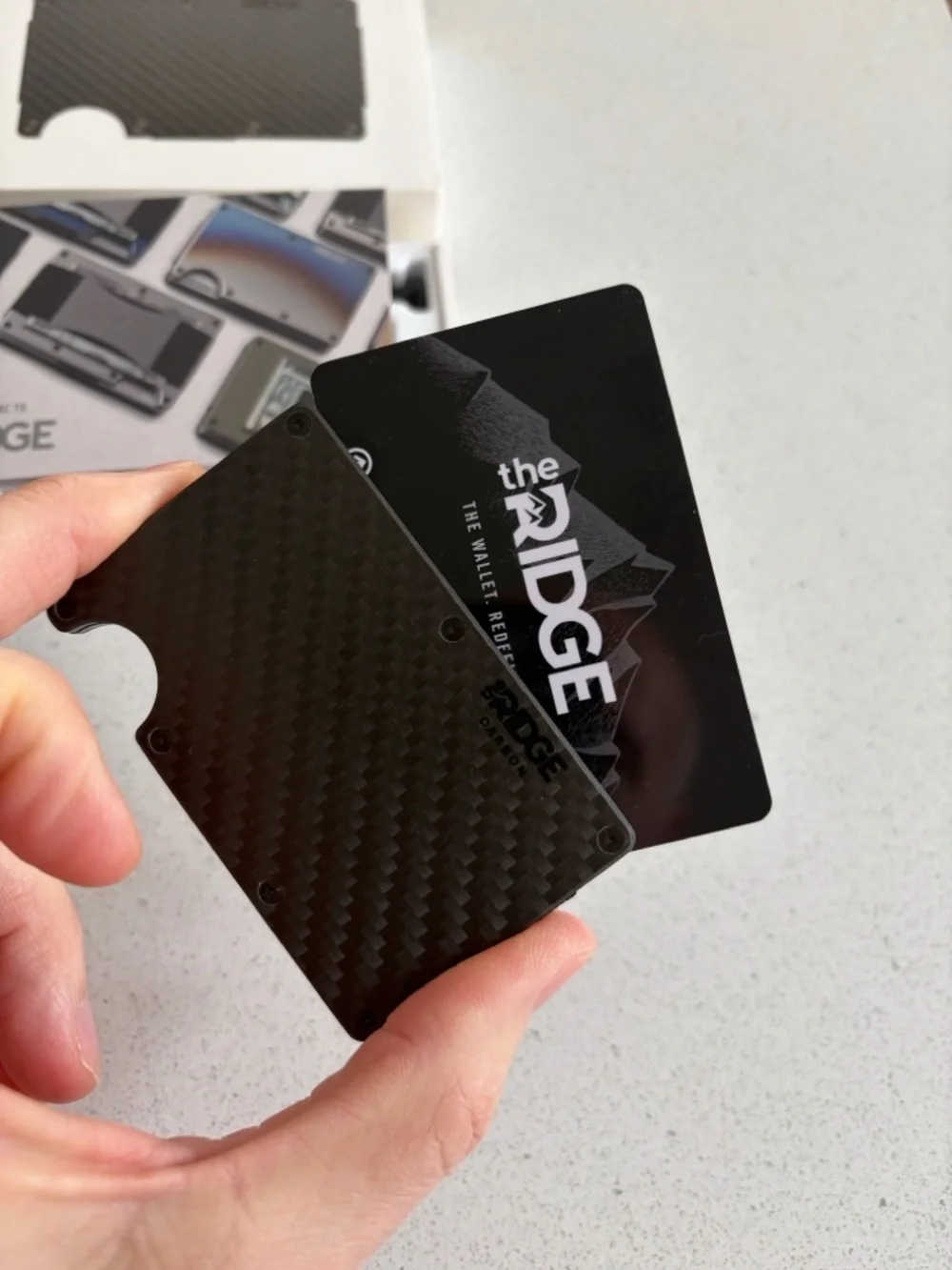 Ridge Carbon Fiber Money Clip Wallet - Black